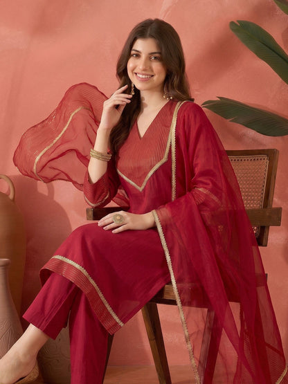 Embroidered Round Neck Kurta Sets
