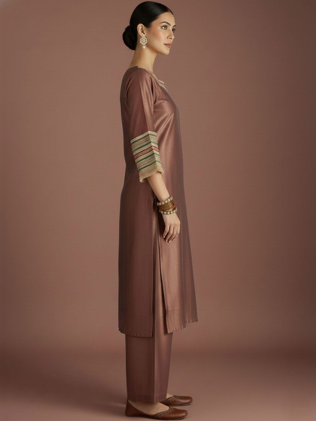 Dhiyona VA Women Regular Thread Work Kurta with Palazzos & With Dupatta