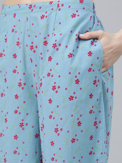 Women Floral Printed Regular Kurta with Palazzos & With Dupatta