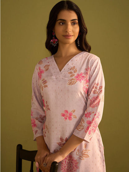 Women Floral Printed Regular Kurta with Trousers