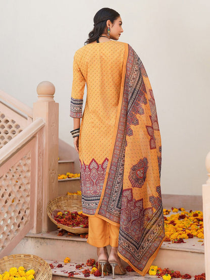 Dhiyona KL Women Ethnic Motifs Printed Regular Kurta with Trousers & With Dupatta