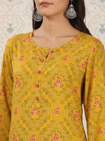 Dhiyona OD  Ethnic Motifs Printed Straight Kurta