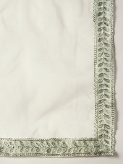 Women Floral Embroidered Regular Thread Work Kurta with Trousers & With Dupatta