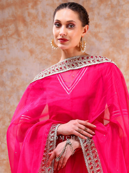 Dil Kash Hot Pink Anarkali Set