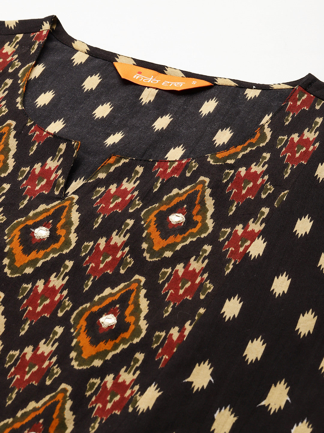 Printed Pleated Pure Cotton Kurta with Trousers