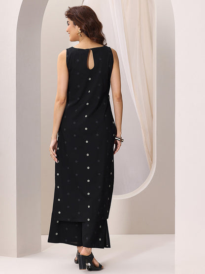 Geometric Printed V-Neck Straight Kurta With Palazzos