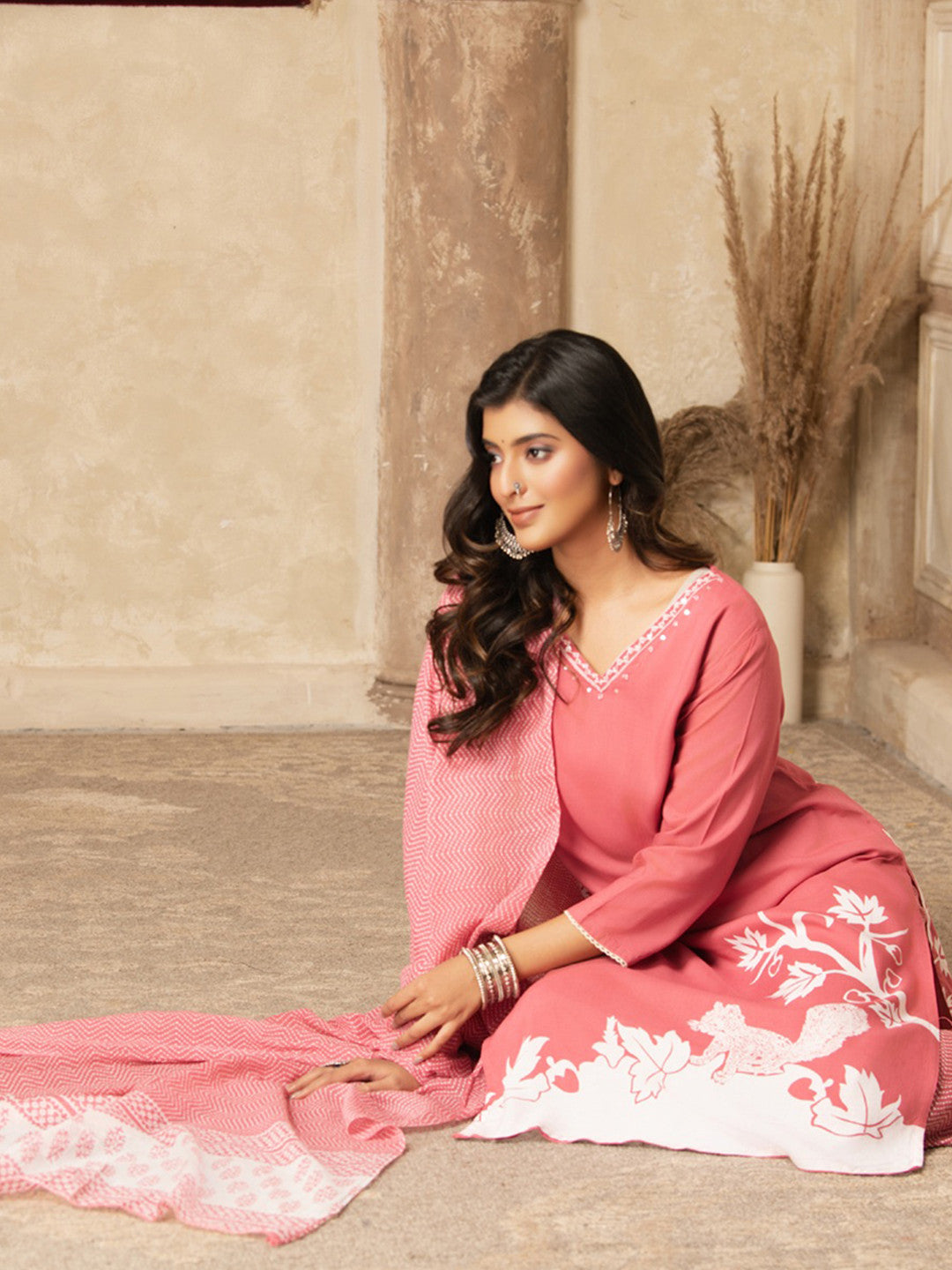 Women Ethnic Motifs Printed Kurta with Trousers & Dupatta