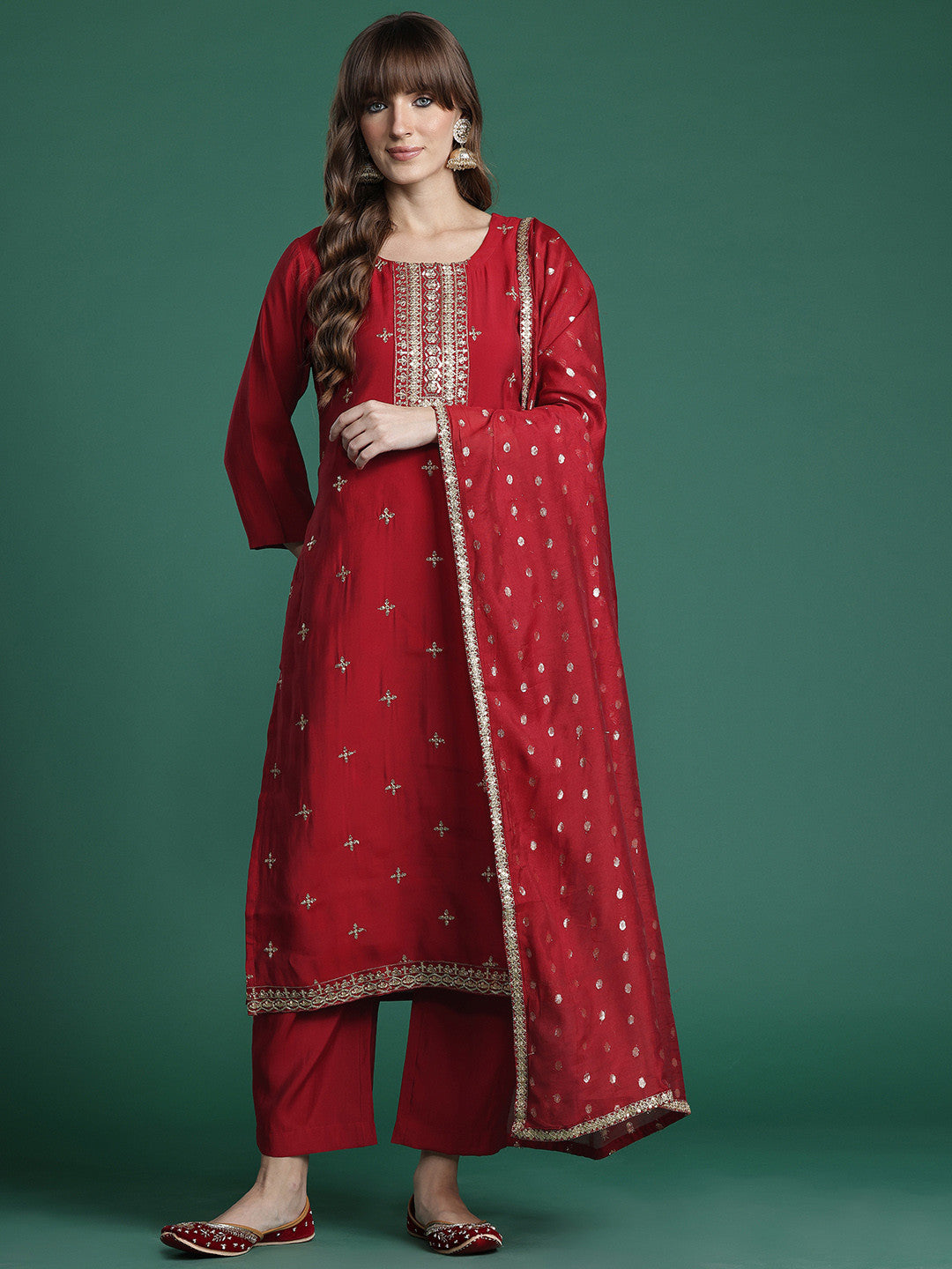 Ethnic Motifs Kurta with Trousers & Dupatta