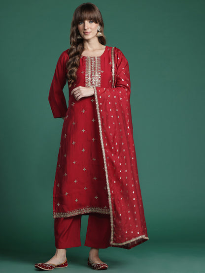 Ethnic Motifs Kurta with Trousers & Dupatta