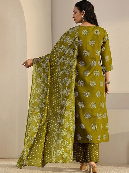 Women Ethnic Motifs Printed Regular Thread Work Kurta with Trousers & With Dupatta