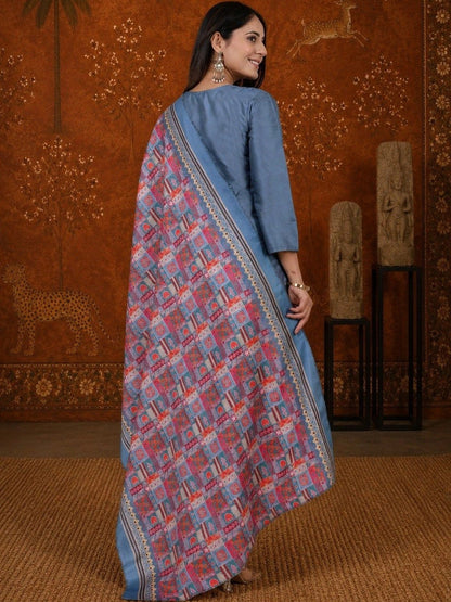 Women Ethnic Motifs Regular Kurta with Trousers & With Dupatta