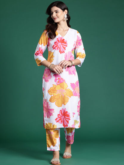 Floral Printed Kurta with Trousers
