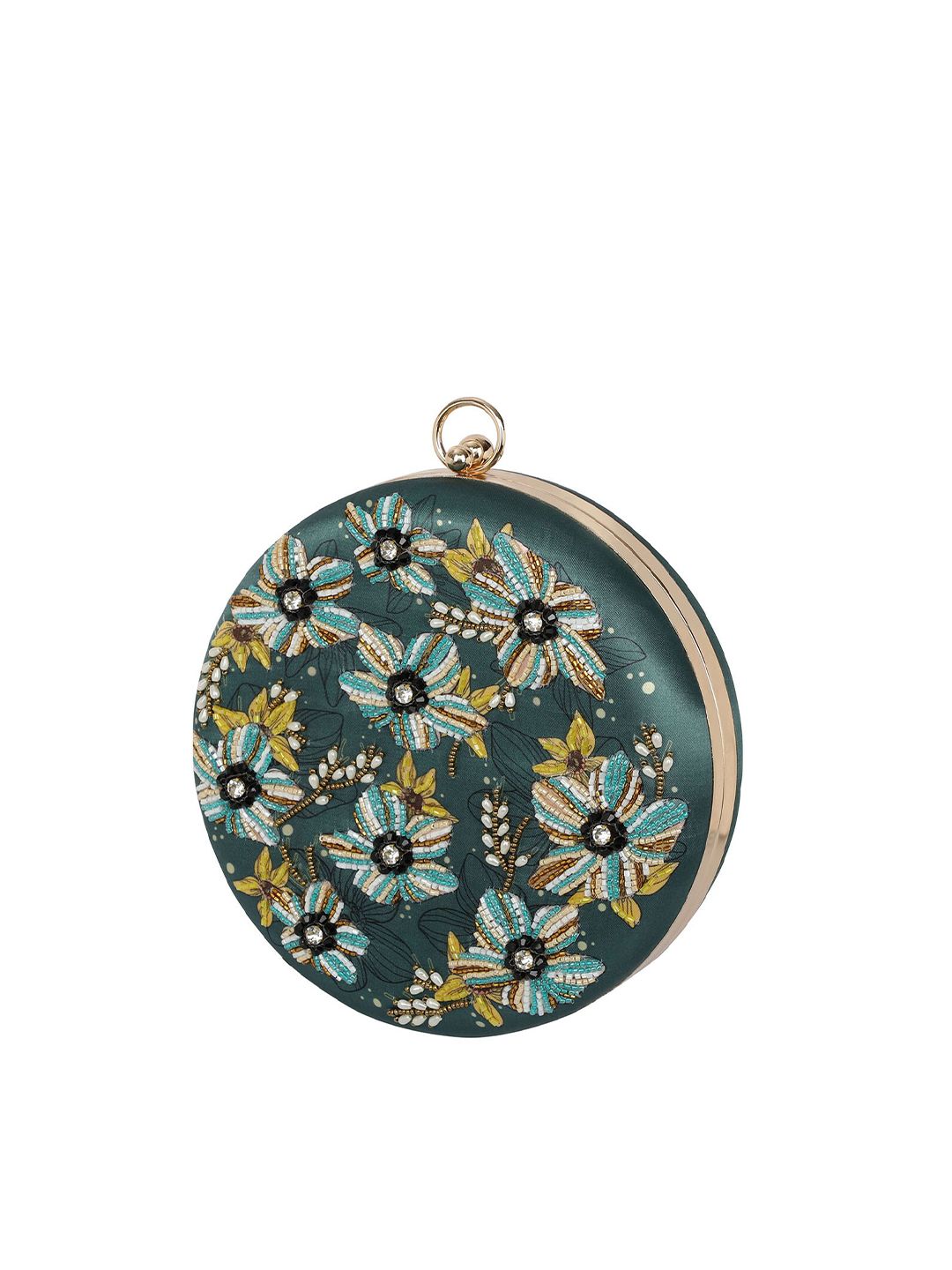 Dhiyona NR Women Embroidered Fabric Box Clutch
