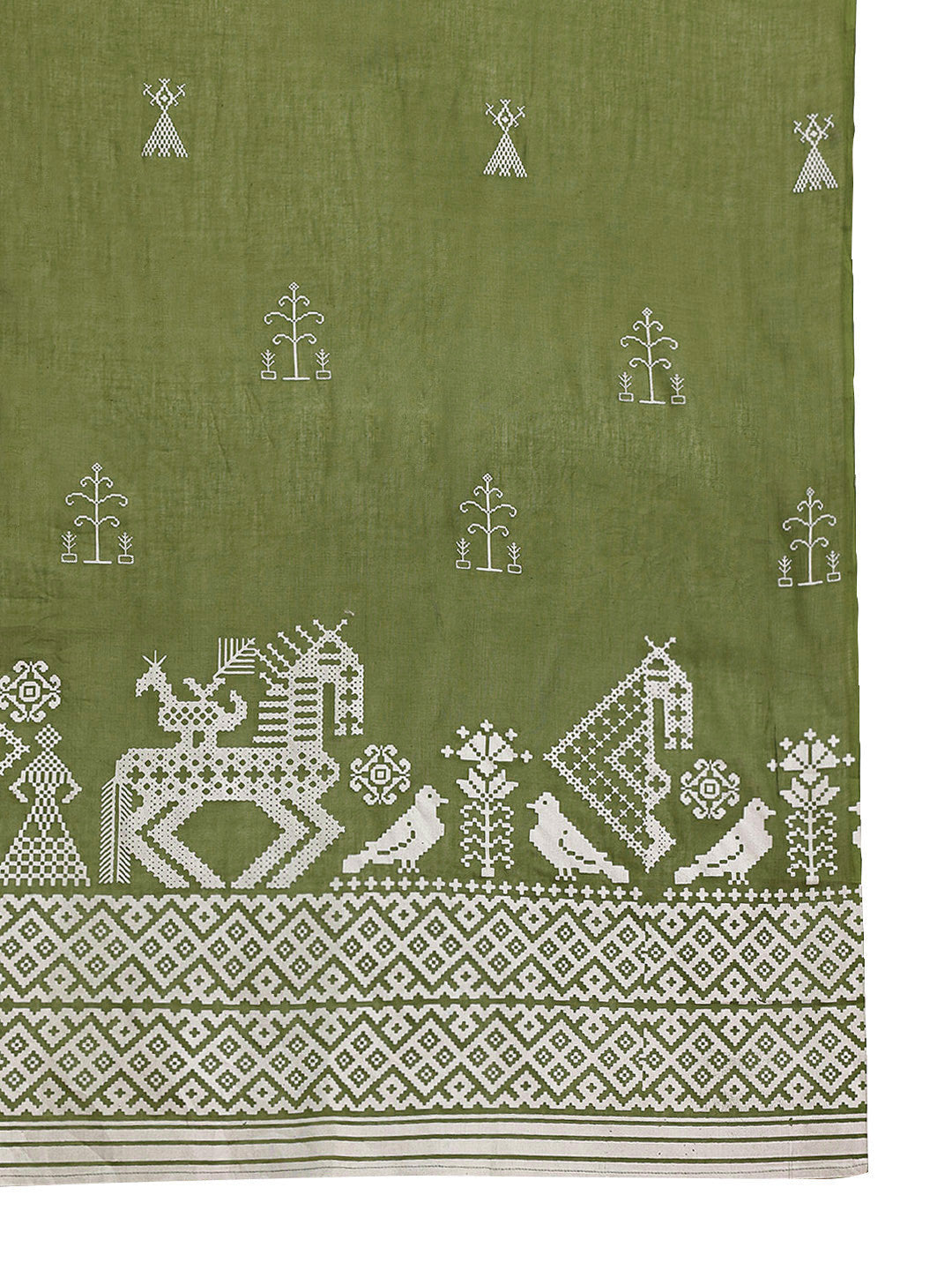 Lace Taping Kurta with Dhoti Pants & Dupatta