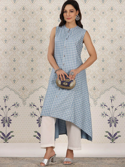 Dhiyona OD  Ethnic Motifs Printed Mandrain collar A-Line Kurta
