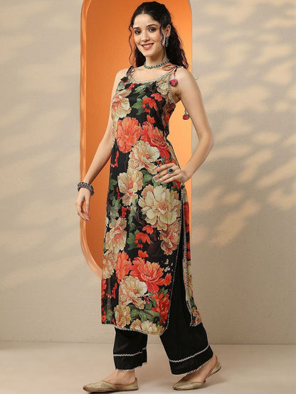 Women Floral Printed Regular Kurta with Palazzos & With Dupatta