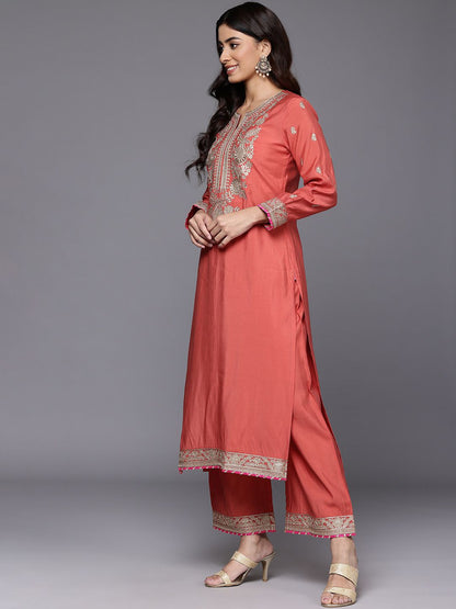 Dhiyona VA Women Embroidered Kurta with Palazzos & Dupatta