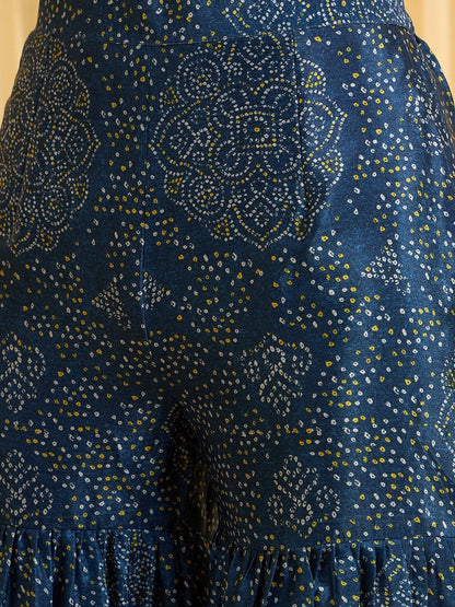 Dhiyona CH Women Ethnic Motifs Printed Regular Thread Work Kurta with Sharara & With Dupatta