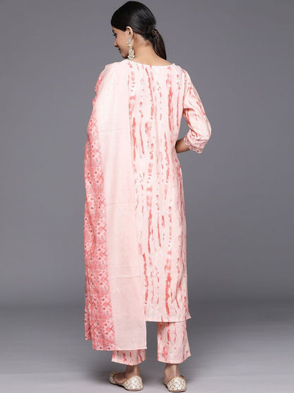 Women Printed Regular Thread Work Kurta with Trousers & With Dupatta