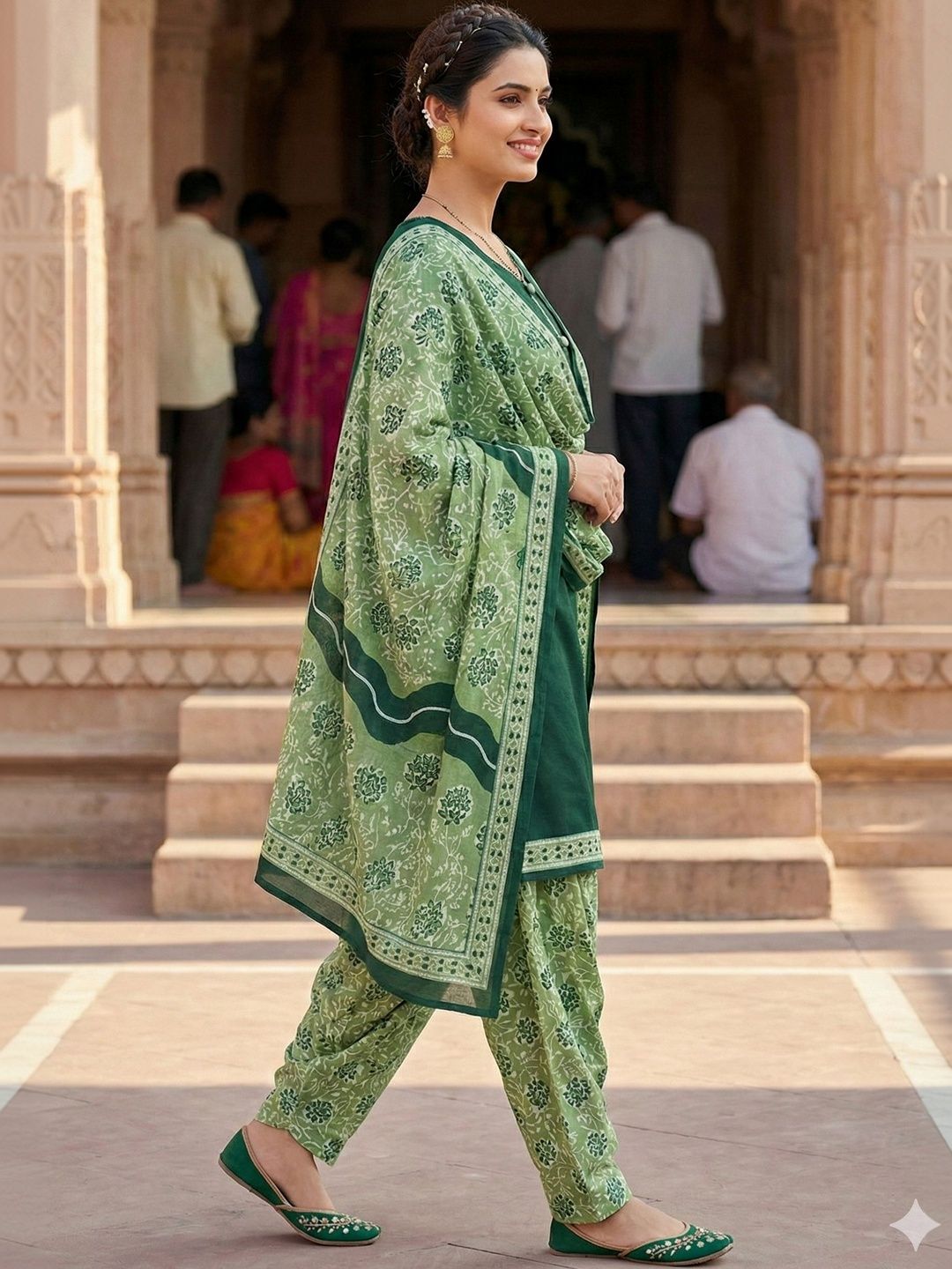 Dhiyona KL Women Ethnic Motifs Regular Kurta with Patiala & With Dupatta