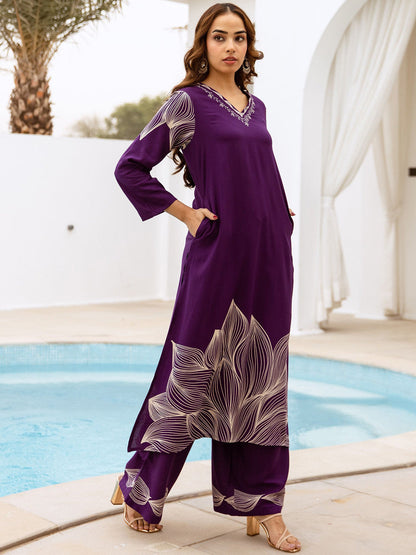 Women Floral Printed Kurta with Palazzo