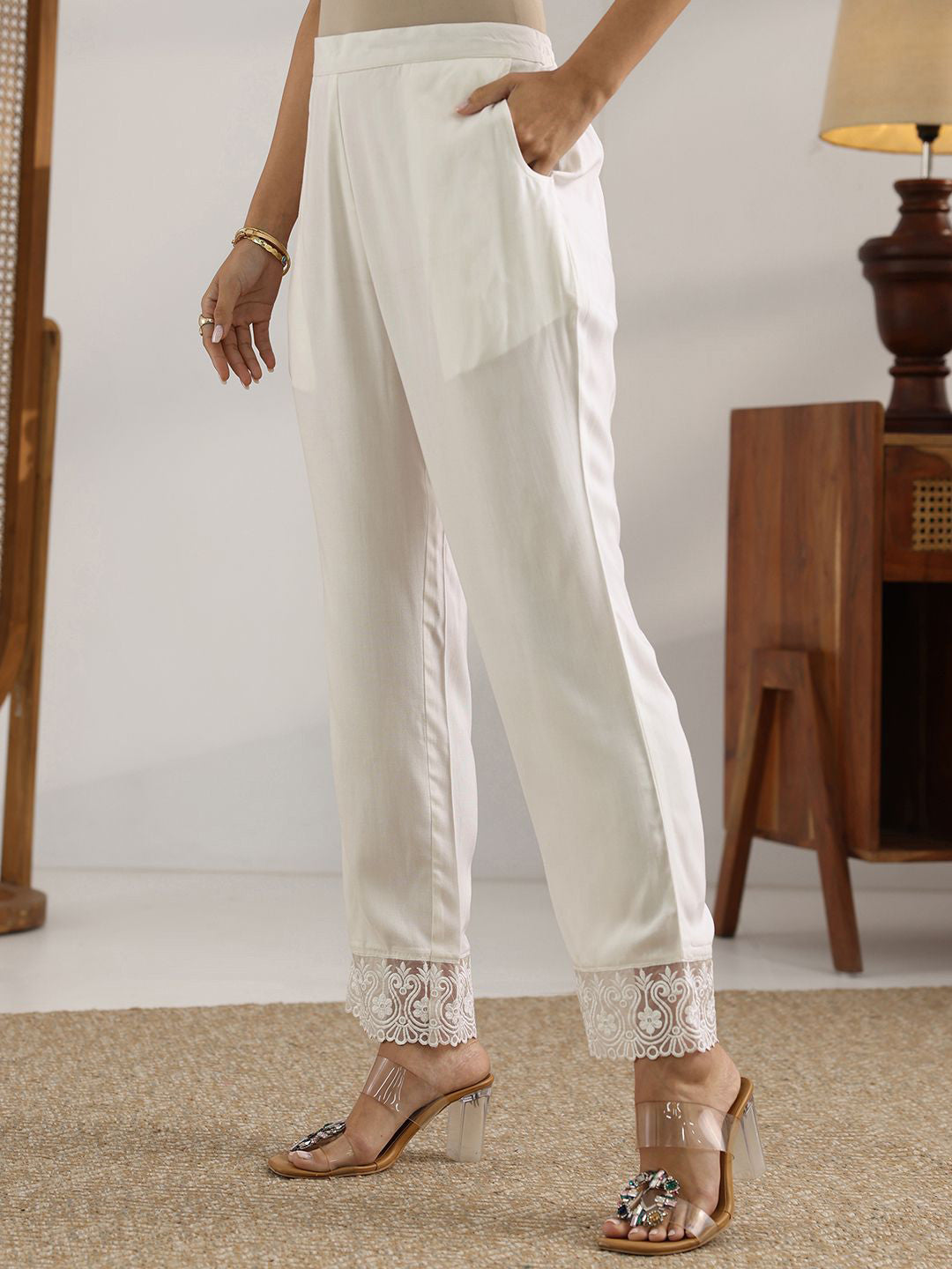 Women Ethnic Motifs Embroidered Regular Kurta with Trousers