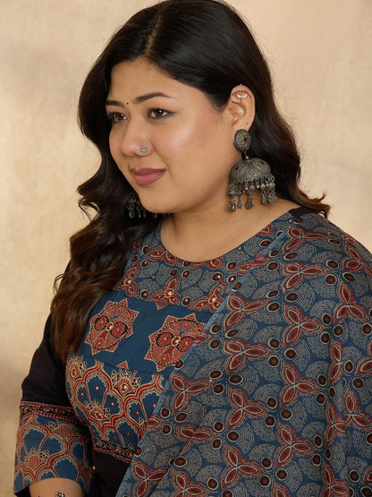 Dhiyona Women's Ethnic Motifs Embroidered Regular Beads and Stones Kurta with Trousers & With Dupatta