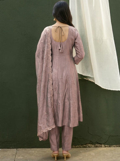 Embroidered Boat Neck Kurta Sets
