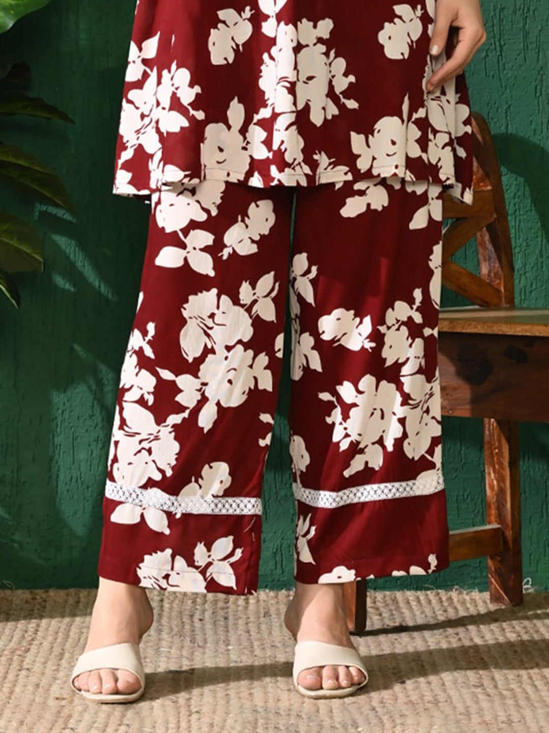Printed A-Line Kurta With Trouser