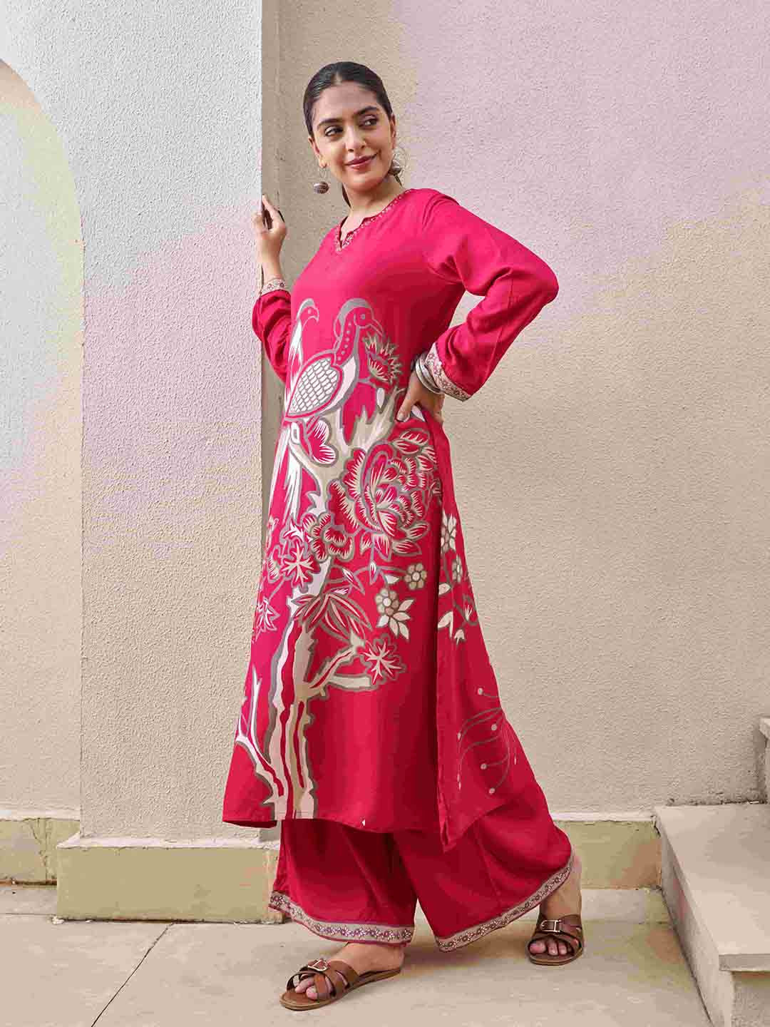 Women Ethnic Motifs Printed Kurta with palazzo