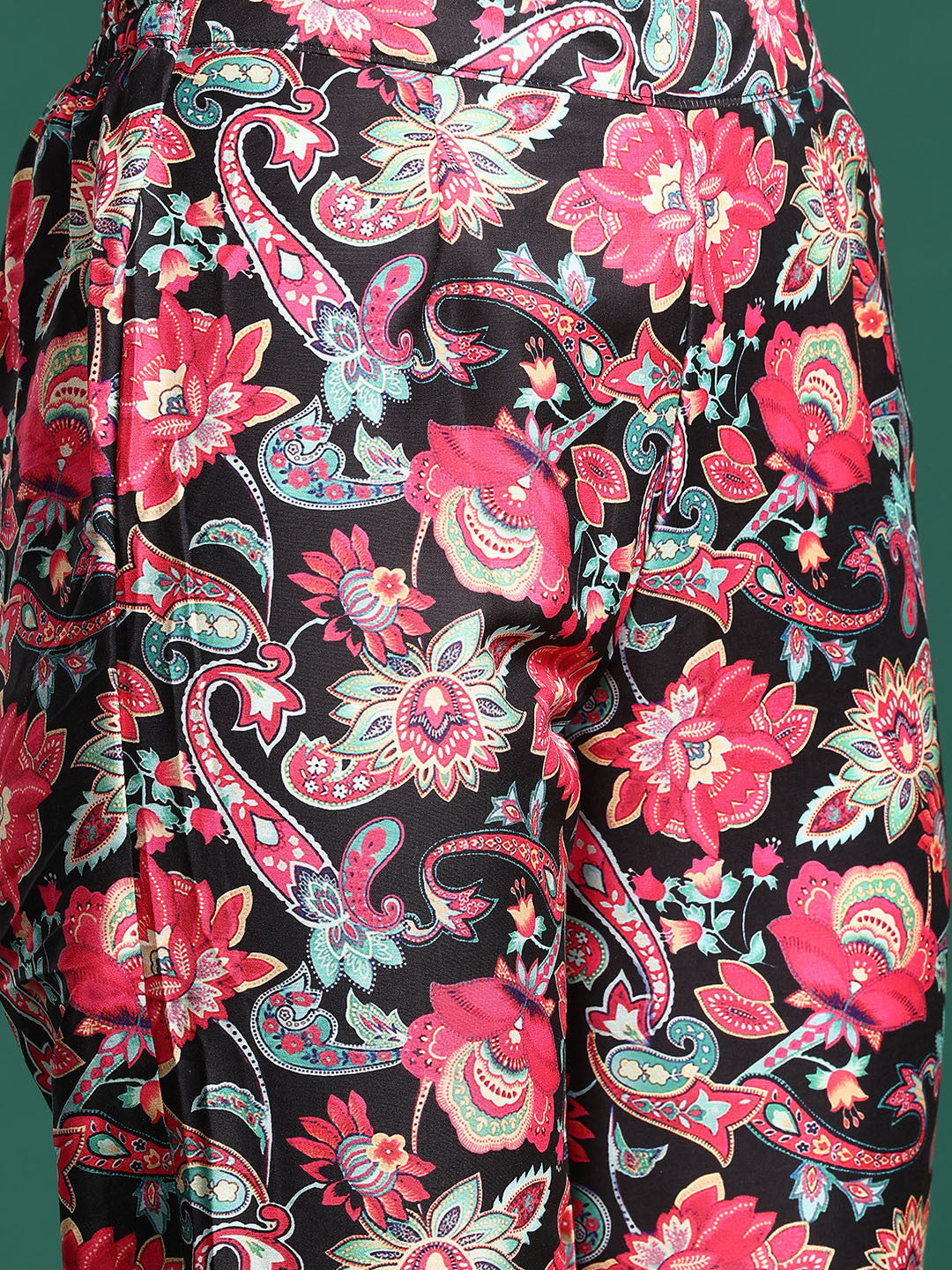 Ethnic Motifs Lurex Printed Layered Kurta Set