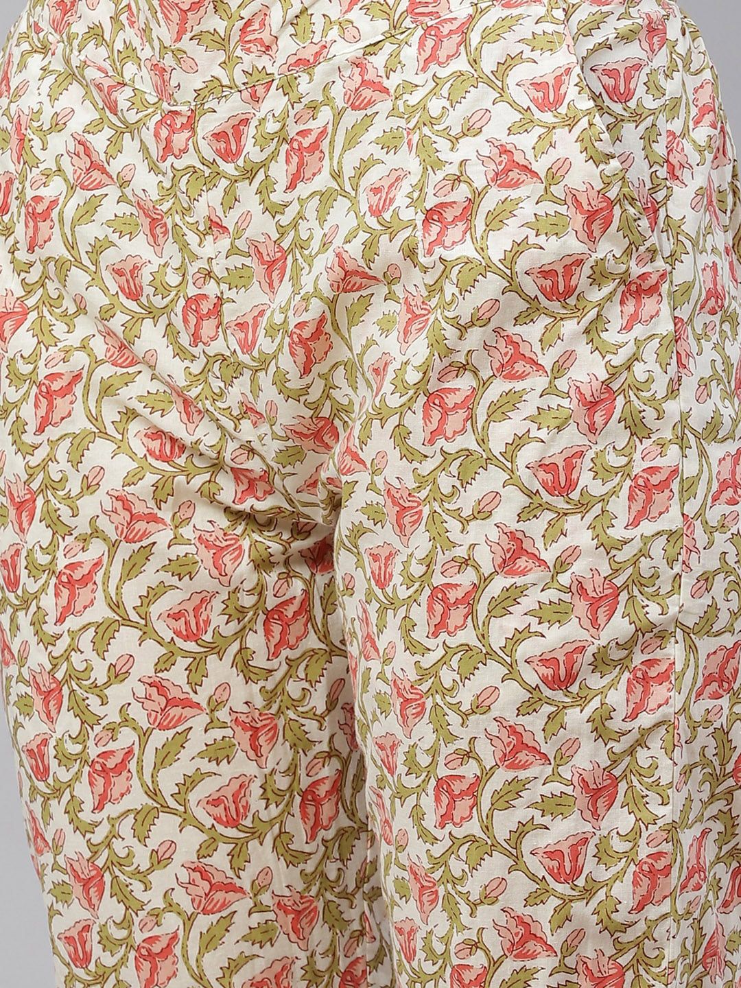 Dhiyona KL Ethnic Motifs Printed Thread Work Pure Cotton Kurta & Trousers With Dupatta