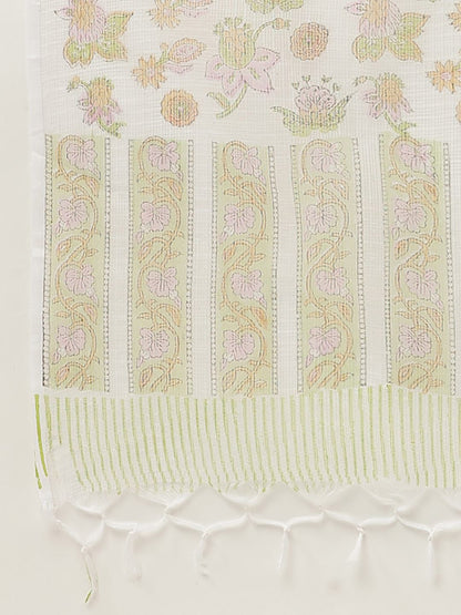 Dhiyona KL Floral Printed Gotta Patti Pure Cotton Kurta With Salwar & Dupatta