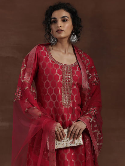 Dhiyona LL Woven Design Regular Kurta with Palazzos & Dupatta