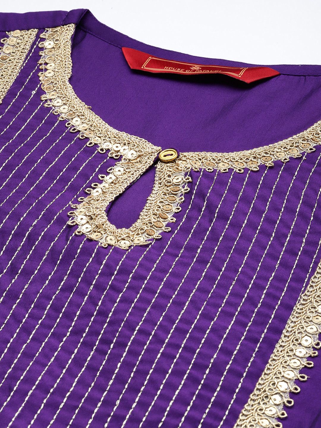 Dhiyona HOP Ethnic Motifs Embroidered Sequinned Jashn Kurta with Sharara & Dupatta