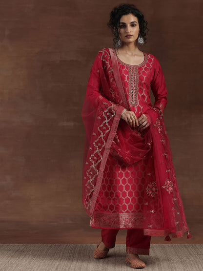Dhiyona LL Woven Design Regular Kurta with Palazzos & Dupatta