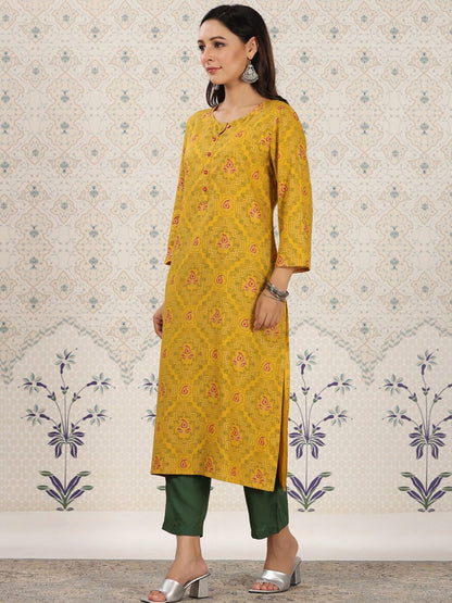 Dhiyona OD  Ethnic Motifs Printed Straight Kurta