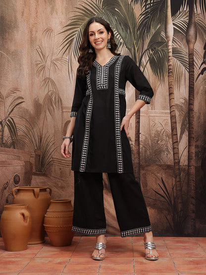 Women Printed Pure Cotton Kurta with Palazzos