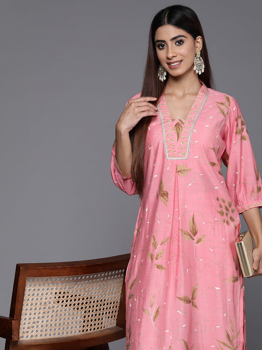Floral Printed Regular Gotta Patti Kurta with Palazzos