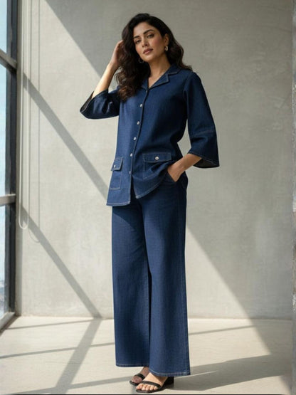 Prisha cobalt denim co-ord set