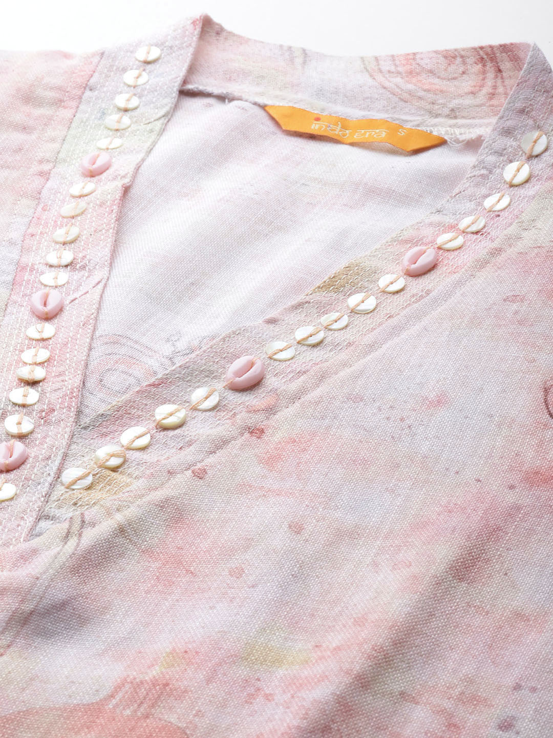 Floral Printed Beads & Stones Chanderi Silk Kurta With Trousers & Dupatta