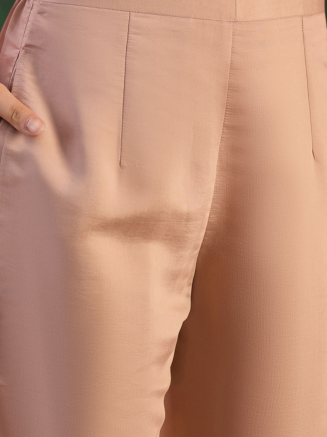 Zari Sequence Embroidered Straight Kurta & Trousers With Dupatta