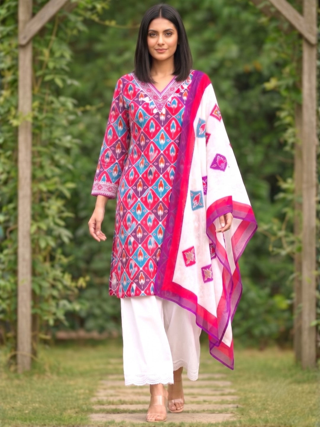 Aranya Ikat Print Premium Pure Cotton Suit Set