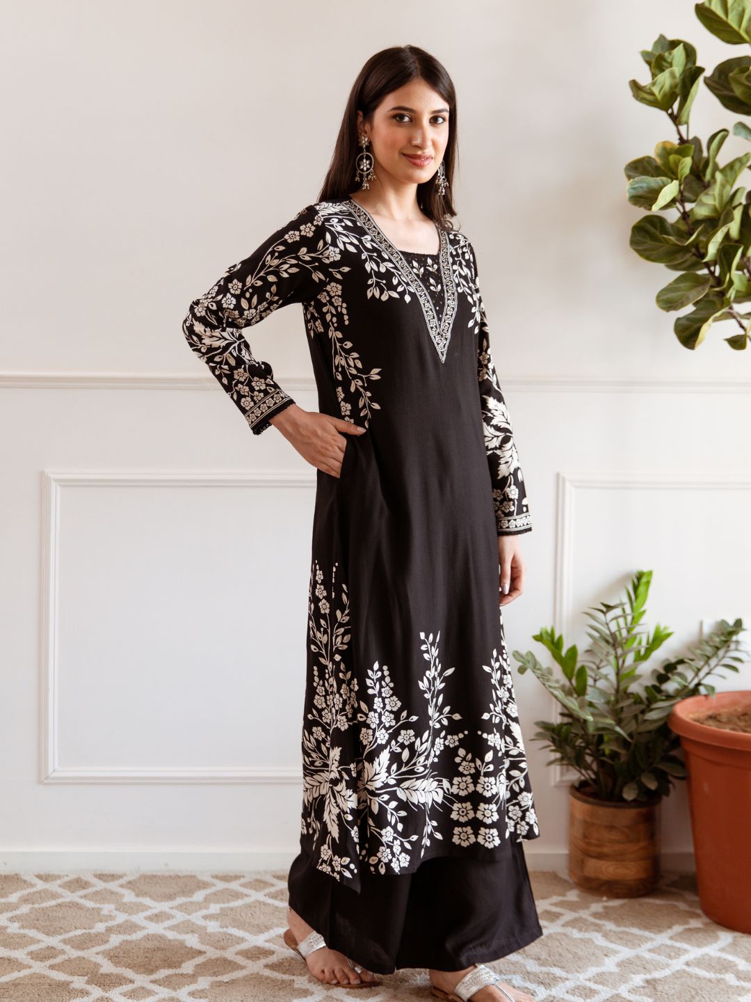 Aruna Jade Printed Kurta Pant Set