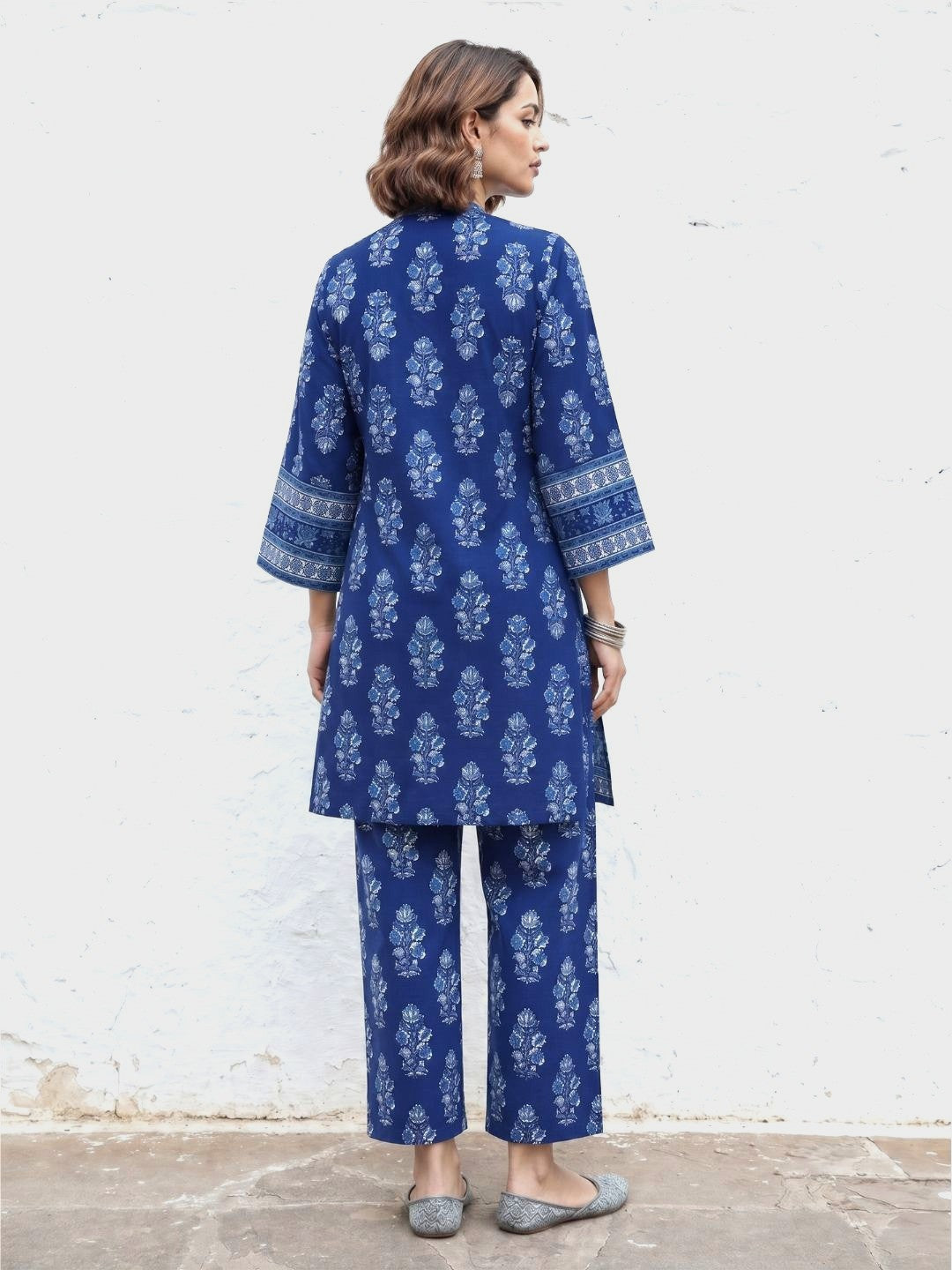 Swades cobalt printed cotton co-ord set