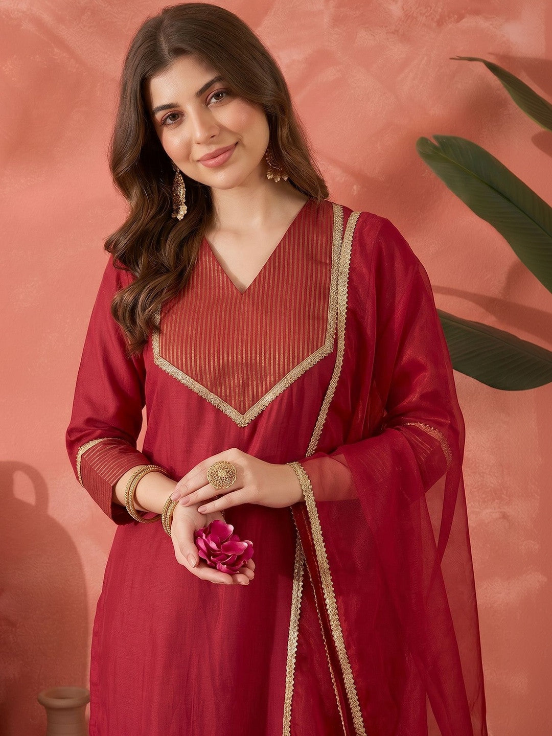 Embroidered Round Neck Kurta Sets