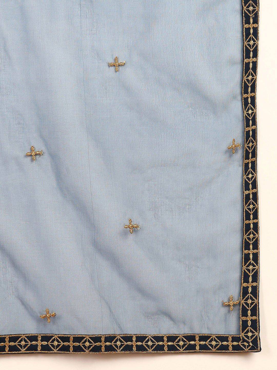 Dhiyona KL Floral Embroidered Straight Kurta with Palazzos & Dupatta
