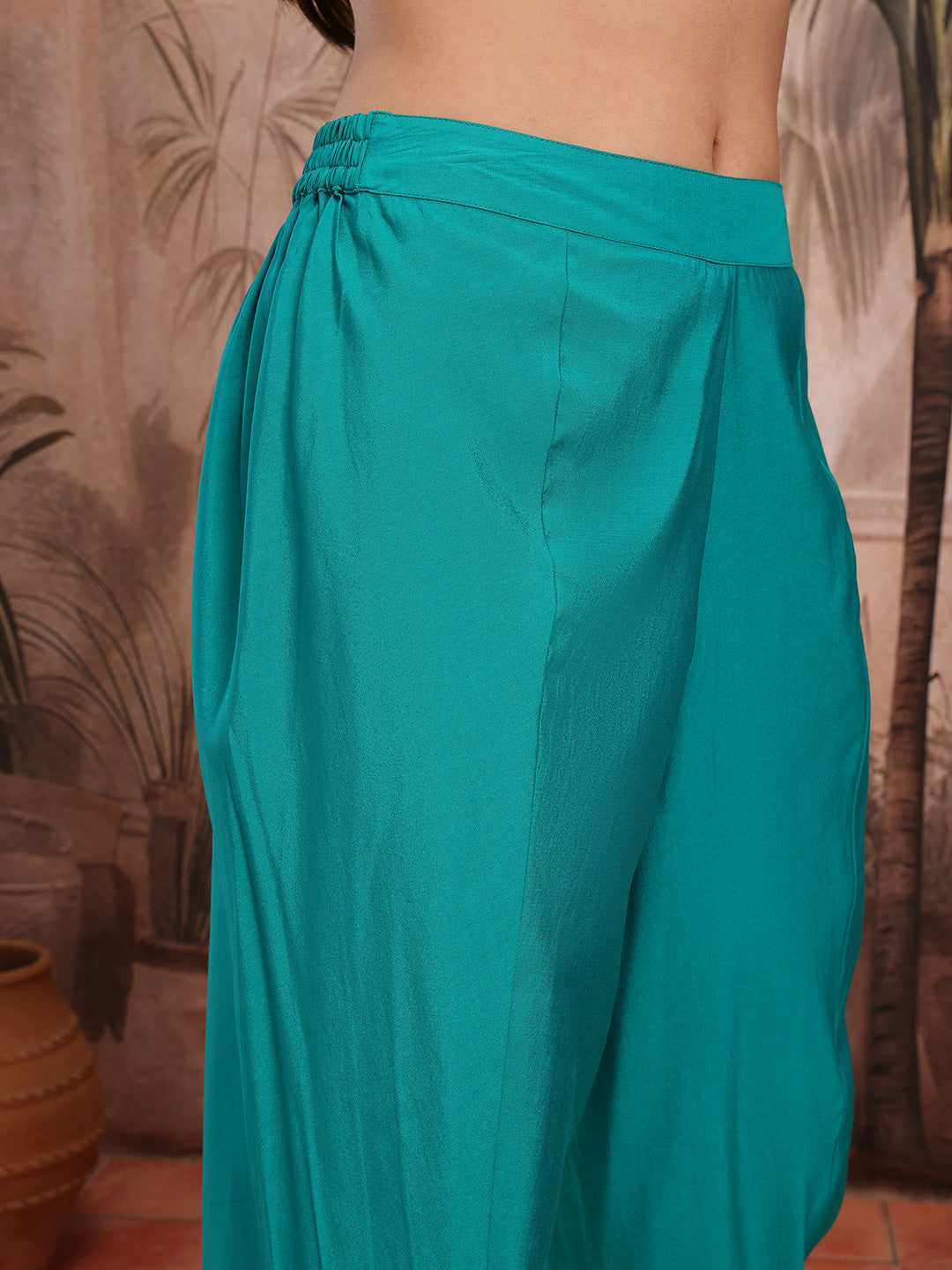 Foil Floral Printed Regular Kurta with Dhoti Pants