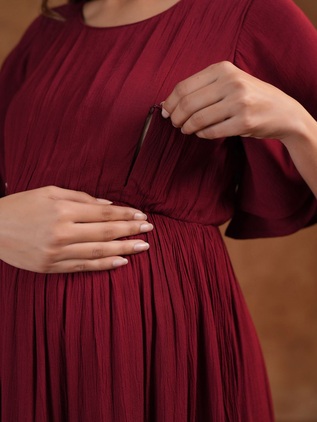 Dhiyona AY Women's Fit & Flared Midi Maternity Ethnic Dresses