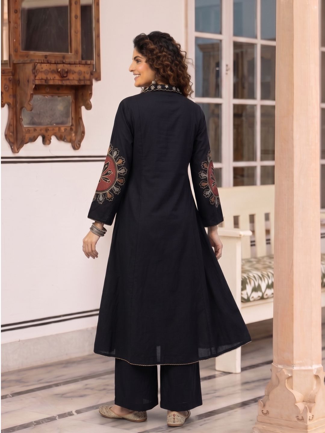 Karen ebony embroidery kurta pant set
